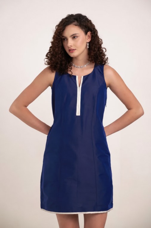 The Midnight Voyager Taffeta Silk Dress